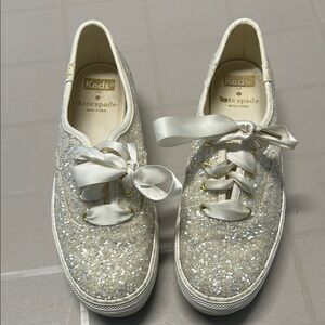 Keds for Kate Spade Silver Glitter Sneakers